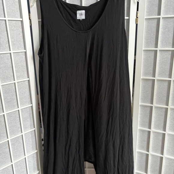 Black Cabi tank top with a relaxed fit wrap style tunic shirt sz large - Picture 1 of 6